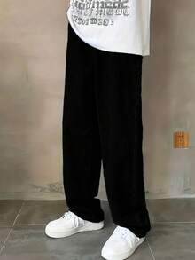 1pc Men's Black Straight Slim-Fit Versatile Jeans, Comfortable Casual Workwear Denim Pants, Suitable Gift For Husband Or Boyfriend - Black - View 5