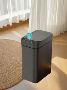 1 pieza Cubo de basura con sensor sin contacto de 12L, rango de detección de 40cm, tapa automática, cubo de basura automático impermeable y estrecho para cocina, sala de estar, baño, decoración del hogar, fiesta festiva, regalo - Multicolor - Ver 14