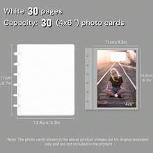 Youcheng Youpin 1 peça de álbum de fotos fofo 4x6, fichário de fotos de cartão postal Kpop de 6 pol., livreto de adesivos faça você mesmo em cores sólidas, preto/branco/transparente, álbum de fotos de grade única em atmosfera simples e de cor sólida, folhas soltas de PP, sem ácido e sem PVC, para armazenar cartões de fotos, armazenamento e exibição de fotos de família
