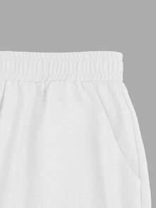 Women's Casual Daily Fashion Solid Color Tank Top And Pants 2 Pieces Set White Summer - White - View 5