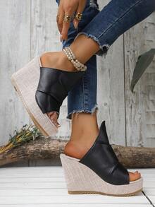 Women's New Solid Color Sexy Platform Wedge Sandals