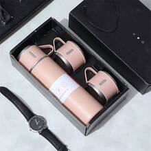 1 Set - Main Cup 500ml - Extra 2 Matching Small Cups Stainless Steel Insulated Tumbler Set - Thermal, Leak-Proof, Suitable For Hot & Cold Beverages - Ideal For Travel, Business And School - Water Bottle, Outdoor Gear, Sports Bottle, School Supplies, Suitable For Fitness, Sports And Outdoor Activities - Premium Portable Cup - Suitable For Milk, Coffee, Tea, Juice Etc. - Can Be Used As Christmas Gift, New Year Gift, Valentine's Day Gift, Birthday Gift, Graduation Gift