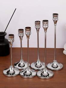 قطعة واحدة/مجموعة واحدة من حامل الشموع الفضي الفاخر بالطراز الشمالي، حامل شموع فاخر للمائدة، شموع على الطراز العثماني للاستخدام في حفلات الزفاف الراقية، وتزيين طاولات الحفلات والأعياد والكريسماس، ديكور شموع متعدد الاستخدامات بطراز بوهيمي أنيق لحفلات، وعشاء بالشموع، وأعياد الميلاد، وحفلات الفنادق، وديكور المنزل