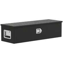Aluminum Storage Box With Side Handles, Lock And Keys, Truck Tool Box, Trailer Storage Box, 99 X 33 X 25.5 Cm, Black