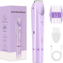 2-In-1 Waterproof Electric Shaver, 400mAh USB Rechargeable, Dual Blade Design For Painless Trimming Of Bikini, Face, Armpit And Leg Hair, IPX7 Waterproof, Ceramic Blade, Portable Multi-Functional Shaver For Men And Women, Ideal Gift For Back To School, Halloween And Christmas - Multicolor - View 11