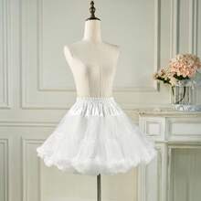 1件45厘米/55厘米多功能洛丽塔衬裙，棉花糖云朵柔软薄纱裙，白色衬裙，蓬蓬裙，芭蕾舞裙，角色扮演衬裙，圣诞节衬裙，叠穿配饰