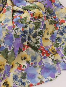 梦幻系列柔软透气印花穆斯林头巾披肩，春夏款 - 彩色 - 查看 10