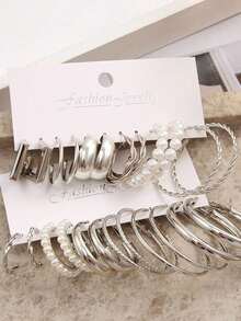 54 piezas/108 piezas Conjunto de joyas con corazones, flores y mariposas de perlas falsas y cristales, incluyendo anillos, aretes, collares y pulseras para mujeres, regalo para citas, vacaciones y uso diario (sin caja) (el tamaño real del artículo puede diferir ligeramente de la imagen) - Conjunto de joyas - Ver 8