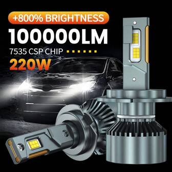 HYNBYZJ 2pcs Car Lights H7 H4 H1 9006 HB4 H11 9005 HB3 9012 Super Bright LED Headlights High Low Beam Fog Light Bulb White 6000K 12V