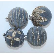 9PCS Glitter Sequin Christmas Balls Ornaments Velvet Christmas Balls Ornaments, 3.14"/80MM Flocked Christmas Tree Hanging Decorations For Xmas Decor Home Decor Christmas Decorations Room Decor Winter Christmas Decorations Home Christmas Gifts Christmas Decor - Multicolor - View 9