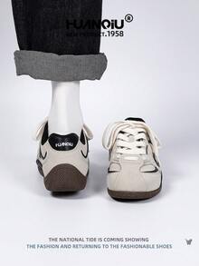 HUANQIU 2025 New Men's Shoes Men's Skateboard Shoes A Pair Of Fashionable Casual Breathable And High-Rise Home Office Outdoor Sports Shoes Multifunctional Lightweight And Comfortable Dexun Shoes Racing Shoes Casual Shoes Casual Shoes Running Shoes Gray Four-Season Shoes