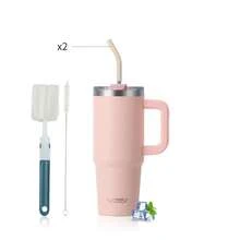 1pc WATERSY Travel Mug Coffee Cup 40oz/1182ML 30OZ/891ML 20OZ/591ML Tumbler Straw Lid And Handle, Stainless Steel Double Wall Vacuum Insulated Coffee Water Bottle Thermal For Cold Hot Coffee, Suitable For School, Camping And Hiking - Multicolor - View 19