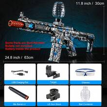 独家金属饰面 M4 电动球形玩具枪 - 高速、可充电，带眼镜 - 生日和派对的完美户外玩具礼物（不含子弹） - 彩色 - 查看 11
