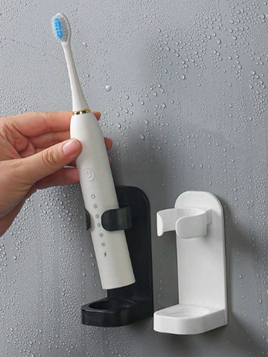 2pcs Electric Toothbrush Holder Wall Mounted Bracket For Household Storage Toothbrush Storage Rack Toothbrush Holder Shaver Holder. - Multicolor - View 1
