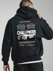 Sudadera para hombre tipo hoodie diseño CHALLENGER - Negro - Ver 1
