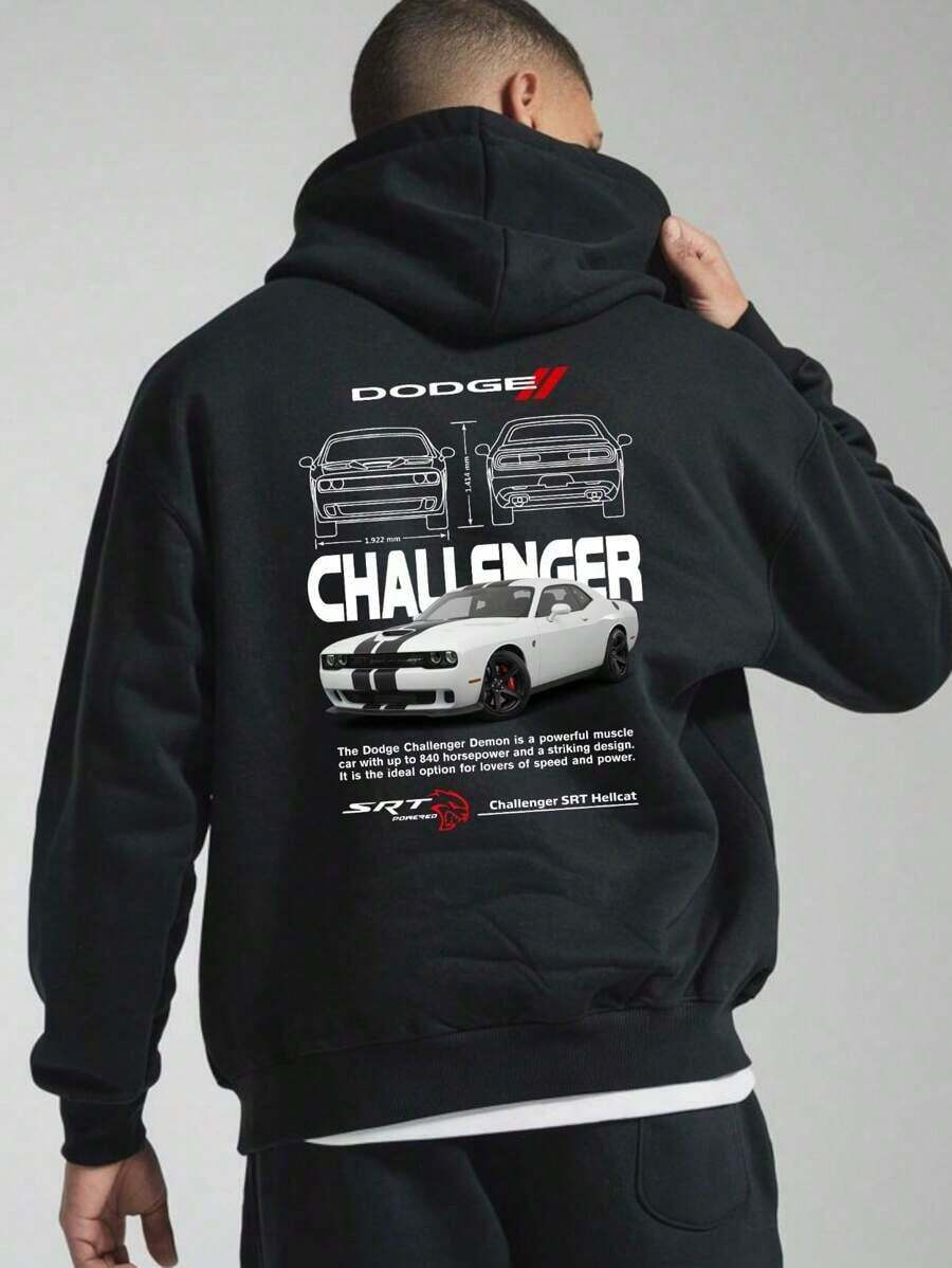 Sudadera para hombre tipo hoodie diseño CHALLENGER - Negro - Ver 1