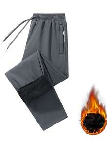 男士户外保暖加厚直筒休闲裤，冬季