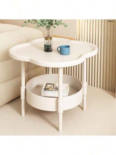 1pc Moderne Minimalist Living Room Four Leaf Clover Coffee Table/Nightst Tier Cloud Shaped Shelf, Home Bedside Tafel view 3