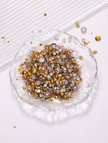 2MM-6MM, 5 Sizes Mix, 2000pcs/Pack, Non-HotFix, Multi Colors, Glue On Round Flatback Crystal Rhinestones Gems Jewelry Beads DIY Diamond Design Accessories Glitter Decal Decorations For Phone Cover,Clothes,Bag,Shoes, Handicraft Products.