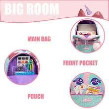 Rolling Backpack For Girls Backpack With Wheels For Elementary Student Kids School Bag With Lunch Box Pencil Case For Girls Ages 6-12 Years Old - Pink - View 3
