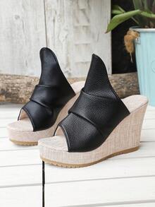Women's New Solid Color Sexy Platform Wedge Sandals