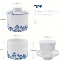 1pc American Country Style Ceramic Butter Dish, Restaurant Cheese Storage Jar With Lid, Household Butter Container - Butter Box - View 2