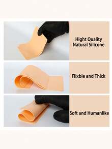 15/10/5/3/1pc 5.51in X 3.93in 1MM Silicone Fake Skin Tattoo Practice Sheets, Double-Sided Permanent Makeup Training Supplies