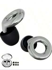 1 par de tapones para los oídos de segunda generación - Hechos de material de silicona, tapones para conciertos, protección auditiva de alta fidelidad con reducción de ruido, adecuados para el trabajo y personas sensibles al ruido, incluye una caja de almacenamiento + 4 pares de tapones reductores de ruido en tallas X, S, M, L. Esencial para el regreso a la escuela. Evita que el compañero de cuarto ronque.