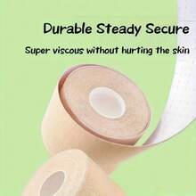 Hypoallergenic Invisible Breast Lift Tape - Strong Adhesive Body Tape For Weddings And Formal Events, Seamless Fastening, 3 Colors (Black/Beige/White), Non-Washable, Women's Fashion, Wireless Support, Must-Have For Formal Events | Smooth Textured Design | Durable Fabric Strap