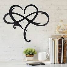 A Piece Of Infinite Heart-Shaped Metal Wall Art, Eternal Love Infinite Heart-Shaped Wall Art, Unique Infinite Heart-Shaped Wall Art Love Symbol Bedroom Decoration 15.8 Inches X 13.8 Inches