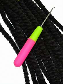 Hair Crochet Needle Set – Latch Hook Tool For Braiding Hair, Dreadlocks & Extensions, Comfortable Non-Slip Handle For Easy Grip, Durable Metal Hook For DIY Hair Styling, Suitable For Wig Making, Weaving & Repair - Multicolor - View 3