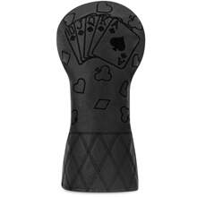 经典复古扑克图案黑色木质推杆头套 - 优质耐用的防护装备 | 适合年轻潮流人士和家庭高尔夫爱好者 - 黑色 - 查看 15