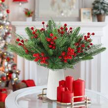 50 Artificial Pine Branches With Red Holly Berries And Cedar Needles, Can Be Used For Christmas Trees, Wreaths, Garlands DIY. Great For Holiday Home Decoration. Christmas Decorations, Home Decorations, Bouquets, Artificial Flowers, Garden Decorations, Fall Home Decorations, Plants Room Decor