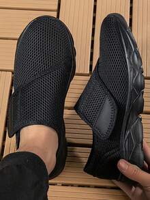 Sapatos ajustáveis para idosos, sapatos casuais baixos com para pai, mãe e avó, sola macia, adequados para primavera e verão - Preto - Ver 12