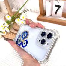 Blue Evil Eyes Agate Flower Starfish Element Design Shockproof Clear Phone Case , Space-Grade Transparent Cover For Ultimate Drop Protection - Suitable For IPhone17/IPhone17 Air/IPhone17 Pro/IPhone17 Pro Max/16 Pro Max/15 Pro Max/14 Pro Max/13 Pro Max/12 Pro Max,Birthday Present For Him/Her - Trong sáng - Xem 5