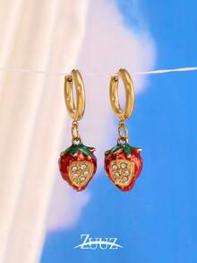 1 Đôi bông tai mặt dây chuyền tròn kiểu Punk bằng thép không gỉ mạ vàng, được chế tác thủ công, trang sức nữ, quà tặng dự tiệc - Hoa tai - Xem 7