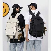 Mochila universitaria versátil de gran capacidad para hombres y mujeres, viajes y preparatoria. Color negro. Tamaño estándar: 45 x 30 x 14 cm. - Negro - Ver 6