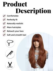 Elegant And Charming 26-Inch Linen Brown Long Curly Hair Band Bangs Heat-Resistant Synthetic Wig For Women. This Wig Is Suitable For Daily Wear During Festivals, Travels, Parties, Role-Playing, Etc. It Is A Perfect Halloween Gift - 亞麻棕 - 查看 8