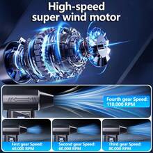 Mini Fan, 990,000 RPM Electric Portable Air Dust Collector, Mini Blower, Equipped With 2 Rechargeable 2000mAh Batteries, For Cleaning Keyboards, Computers, Cars, And Homes.