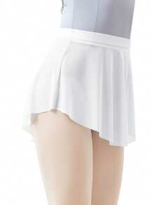 Daydance1件女式芭蕾舞裙成人舞蹈服芭蕾舞女芭蕾舞蹈服侧开叉芭蕾短裙体操训练（尺码偏小，建议拍大一码） - 白色 - 查看 5