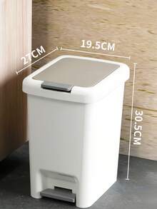 1 个带盖脚踏垃圾桶，塑料材质，卫生防臭，大容量收纳，静音缓降设计，适用于家庭客厅卧室/厨房，配有彩色垃圾袋，日常清洁必备，装饰风格，垃圾桶，办公桌配件，黑色垃圾桶，浴室垃圾桶，垃圾桶，卧室，收纳盒，房间装饰卧室，卫生间垃圾桶