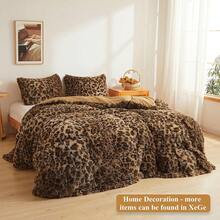 20x54 Fluffy Cheetah Print Body Pillow Cover, Leopard Print Plush Fuzzy Pillowcase With Zipper, Farmhouse Shaggy Long Pillow Cover Women Side Sleepers, Pink - 獵豹紋棕色 - 查看 7