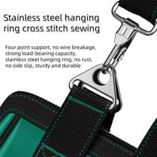 1 件重型帆布牛津布工具包，大容量电工木工便携式工具收纳袋，防水，带多个隔层，可存放螺丝、钉子、钻头等