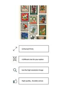 1 pièce Affiche murale vintage sans cadre avec timbre de Noël. Affiche de vacances classique avec des designs de timbres rétro pour la décoration festive de la maison, de la chambre d'étudiant et des cadeaux nostalgiques. Décoration de Noël, décoration d'arbre de Noël, cadeaux, décoration de Thanksgiving, de mariage, de maison, d'automne, d'anniversaire, fournitures de fête, décoration intérieure de fête, décoration d'Halloween, décoration murale, ornements d'Halloween - Multicolore - Voir 6