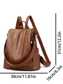 2026 New Retro Women's Leather Backpack Multi Functional Large Capacity Women's Backpack Anti Theft Girls' Travel Backpack Backpack - Brown - View 5