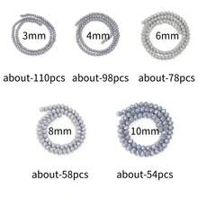 1 件闪亮灰色 AB 色多面算盘水晶扁珠，时尚百搭百搭手工 DIY 串珠散珠，适用于手链、项链、珠宝、时尚珠宝、工艺品、手机挂饰、钥匙扣、装饰品、珠子批发 - 灰AB瓷 - 查看 6