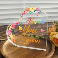 Centres de table Merci de m'avoir aidé à grandir Décoration en forme de cœur - Décoration de bureau mignonne, Décoration de bureau, Décoration de la maison, Cadeaux réfléchis pour les femmes, Cadeau de remerciement, Idéal pour la décoration du bureau, la décoration de la chambre, la décoration du salon, et excellent comme cadeau pour un enseignant ou pour des occasions comme la Journée de reconnaissance des enseignants, un anniversaire, ou simplement pour montrer sa gratitude.