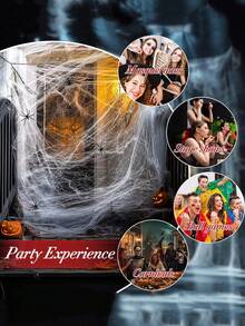 1pc Halloween Spider Web Decoration, Indoor/Outdoor Party Supplies Spider Silk Prop