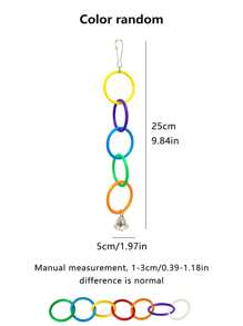 1 szt. Wielokolorowa zabawka wspinaczkowa dla papugi, z kolorowymi pierścieniami - wytrzymały plastikowy hamak, odpowiedni do żucia i zabawy, idealny dla małych papug i ptaków, zabawka dla papugi