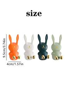 1 pieza/2 piezas Soporte para cepillo de dientes con forma de conejo, simple y práctico, sin necesidad de perforar, estantería de pared para almacenar el cepillo de dientes y el vaso de enjuague, apto para colocar en paredes de baño o cocina con azulejos lisos, decoración de otoño para el hogar y el baño, de vuelta a la escuela - Multicolor - Ver 12